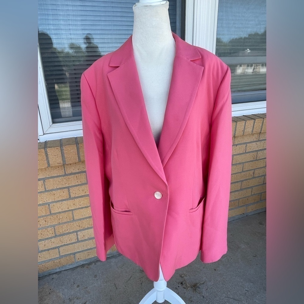 Vintage Valerie Steven’s Pink Silk Blazer Size 14